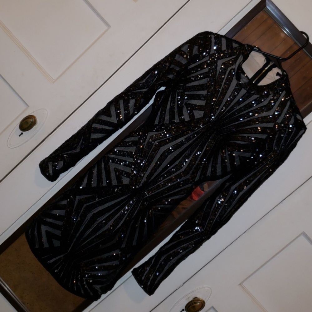 Black Sequins Dress